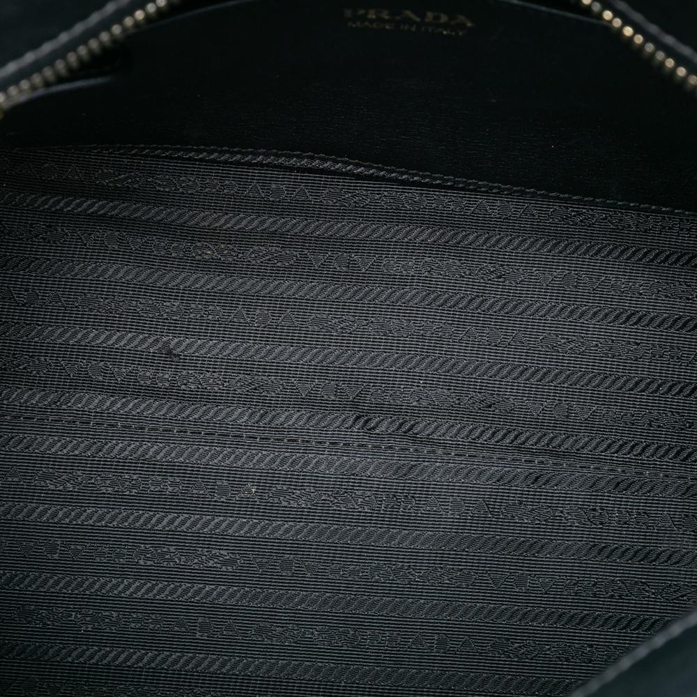 Prada B Prada Green with Black Saffiano Leather and City Calf Esplanade Satchel Italy