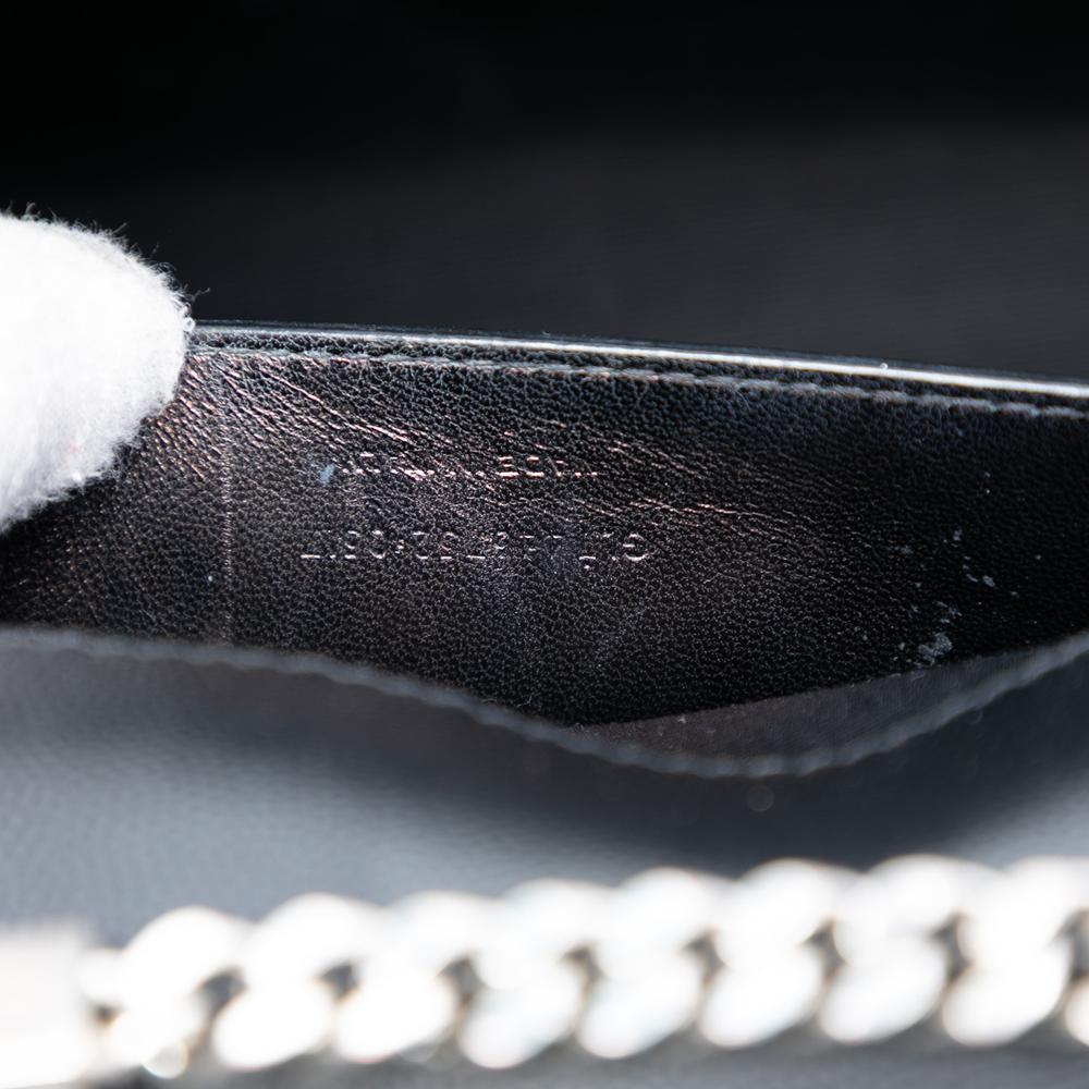 Saint Laurent B Saint Laurent Black Calf Leather Medium Grain De Poudre Monogram Kate Crossbody Italy