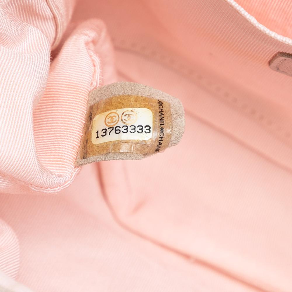 Chanel AB Chanel Pink Light Pink Tweed Fabric Medium Classic Single Flap France