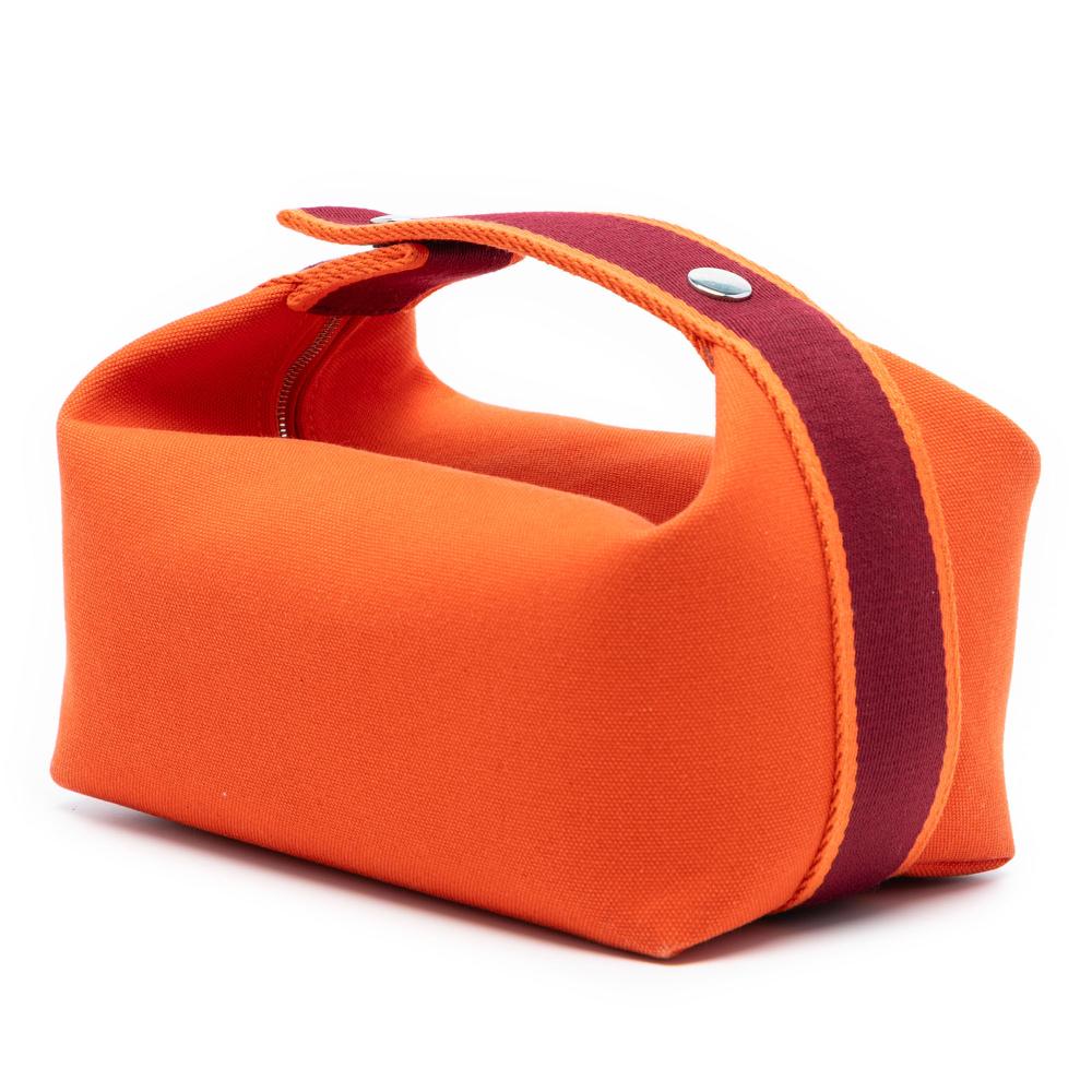 Hermès AB Hermès Orange Dark Orange with Red Dark Red Canvas Fabric Small Toile Bride A Brac Case France