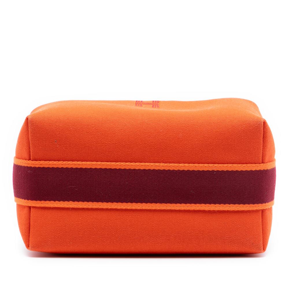 Hermès AB Hermès Orange Dark Orange with Red Dark Red Canvas Fabric Small Toile Bride A Brac Case France