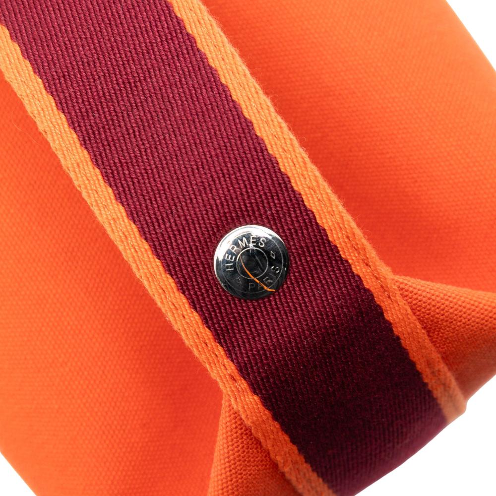 Hermès AB Hermès Orange Dark Orange with Red Dark Red Canvas Fabric Small Toile Bride A Brac Case France