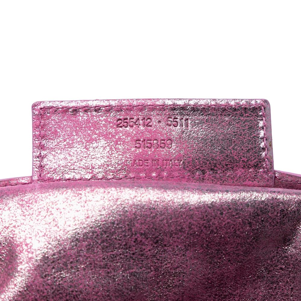 Balenciaga B Balenciaga Pink Calf Leather Metallic Papier A5 Tote Italy