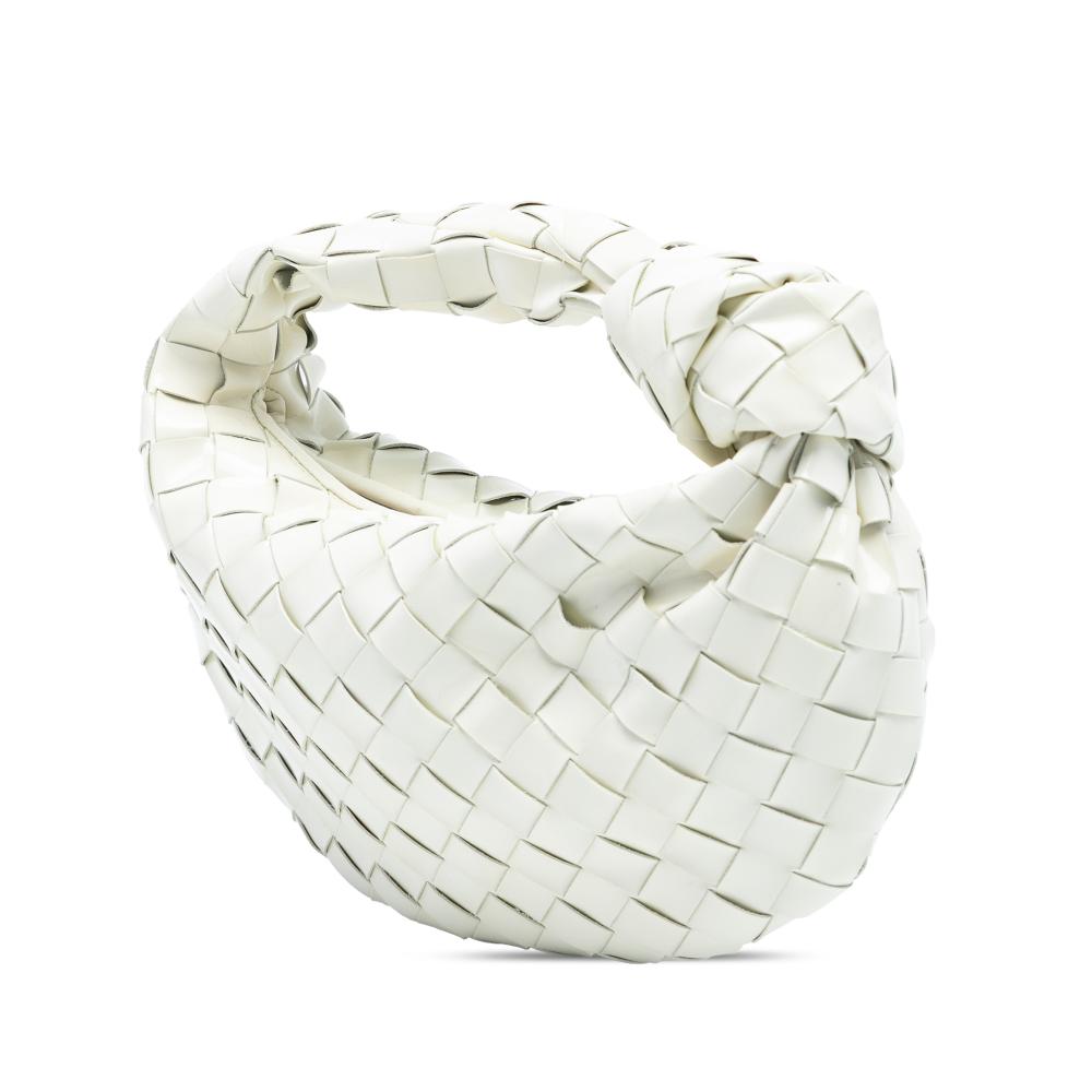 Bottega Veneta AB Bottega Veneta White Nappa Leather Leather Mini Nappa Intrecciato Jodie Italy