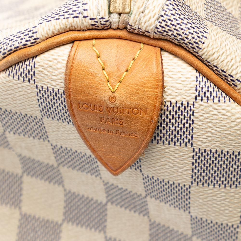 Louis Vuitton B Louis Vuitton White Damier Canvas Fabric Damier Azur Speedy 35 France