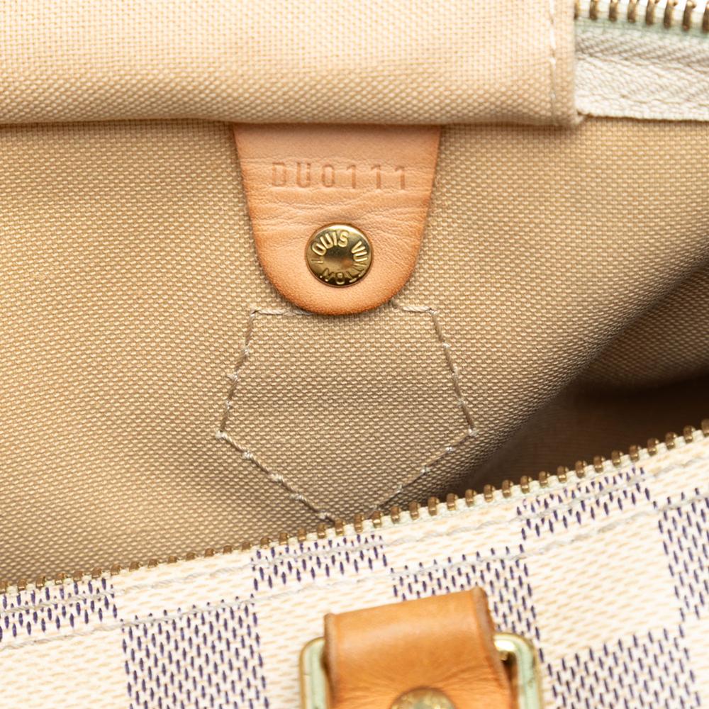 Louis Vuitton B Louis Vuitton White Damier Canvas Fabric Damier Azur Speedy 35 France