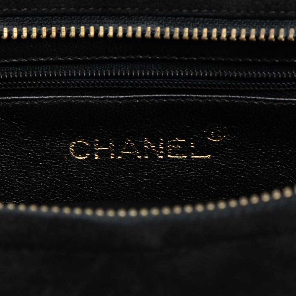 Chanel B Chanel Black Velvet Fabric Chevron CC Stones Crossbody Italy