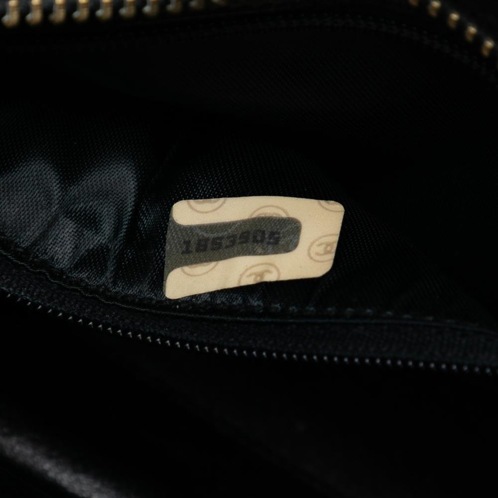 Chanel B Chanel Black Velvet Fabric Chevron CC Stones Crossbody Italy