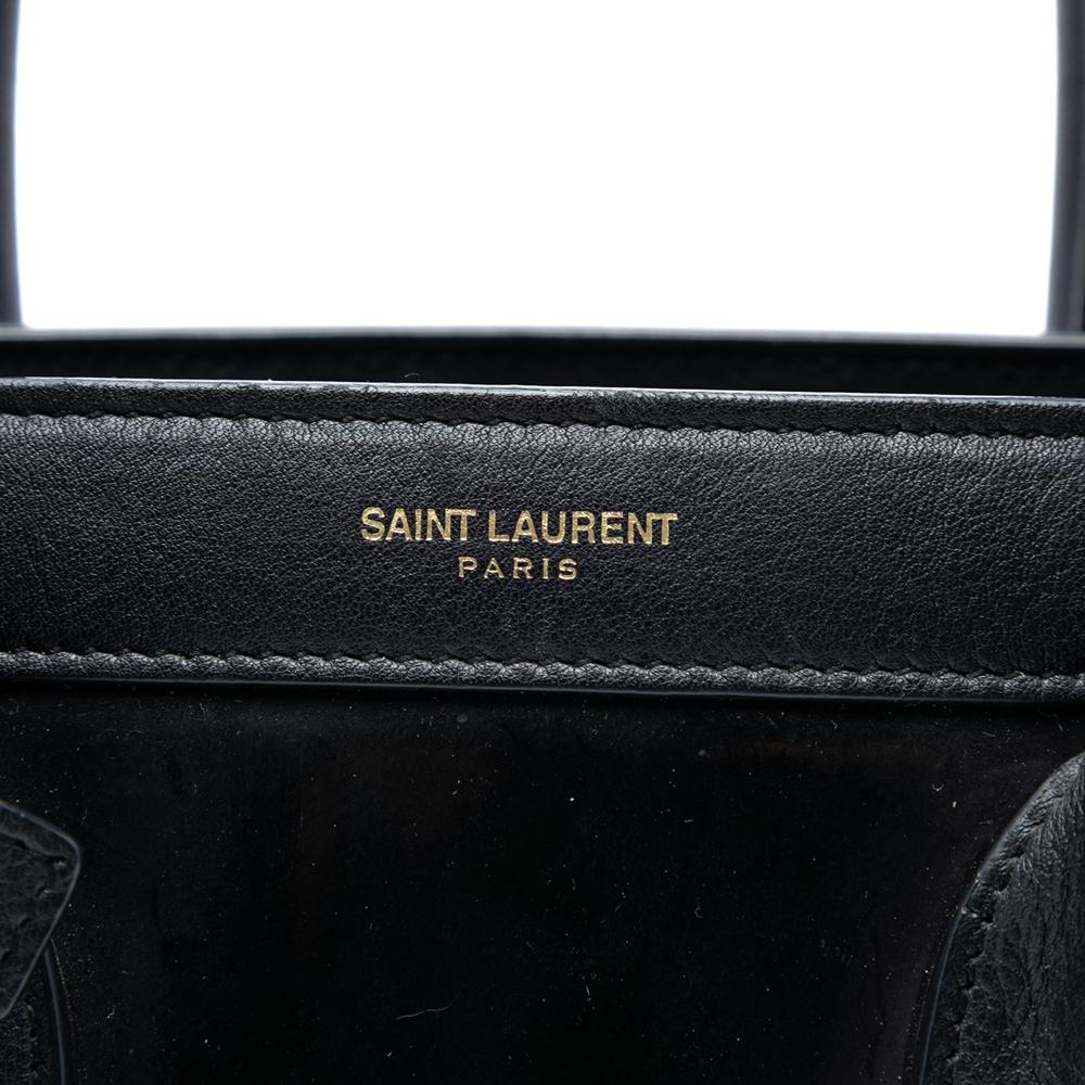 Saint Laurent B Saint Laurent Black Patent Leather Leather Small Patent Sac De Jour Satchel Italy