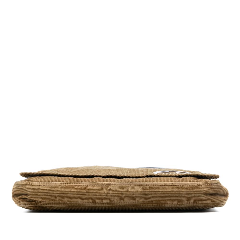 Fendi B Fendi Brown Light Brown Corduroy Fabric Shoulder Bag Italy