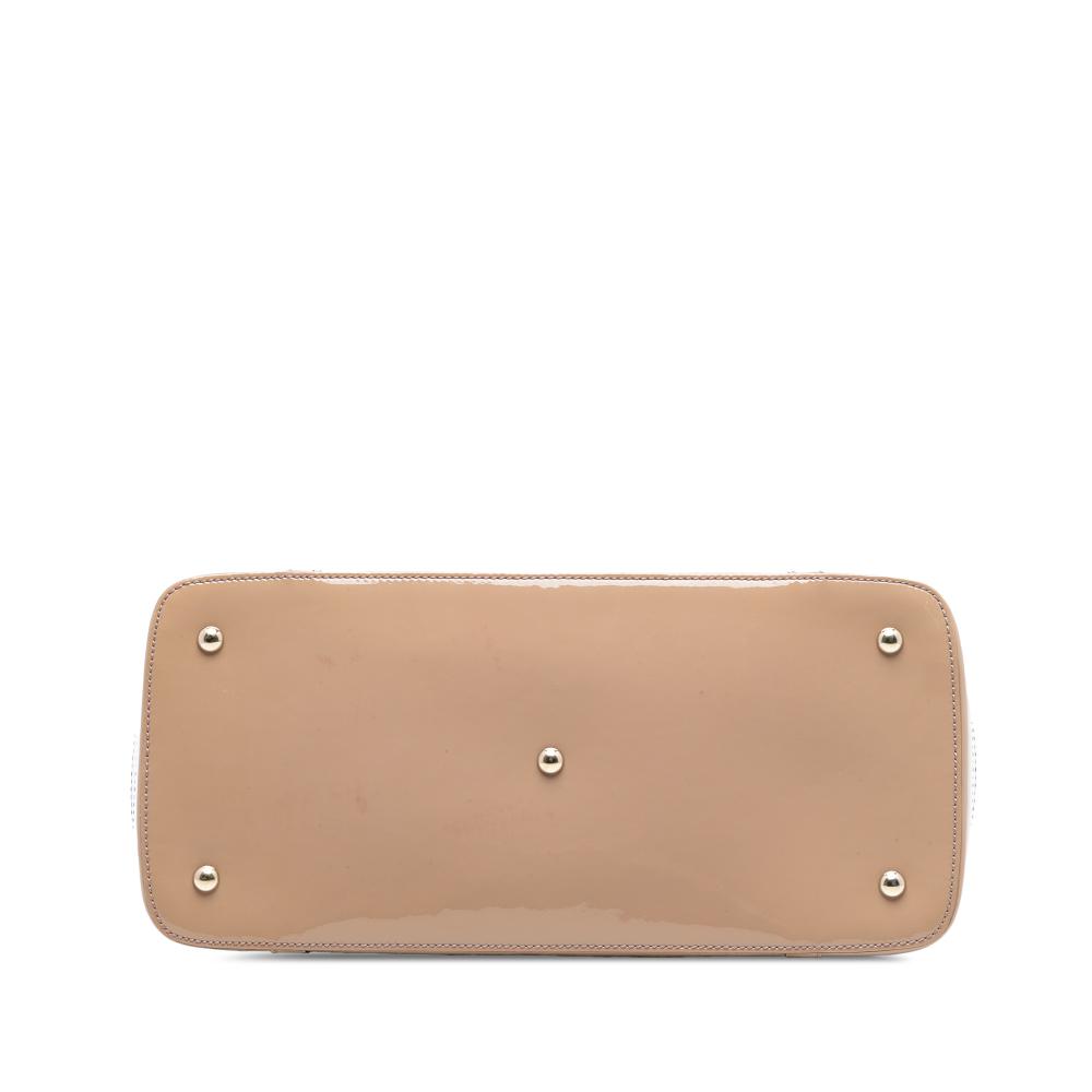 Gucci B Gucci Brown Beige Patent Leather Leather Large Microguccissima Patent Nice Dome Satchel Italy