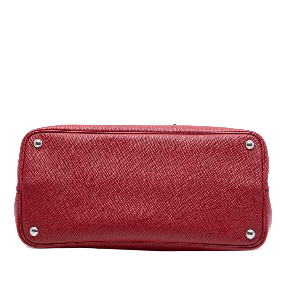 Prada B Prada Red Saffiano Leather Large Cuir Double Satchel Italy