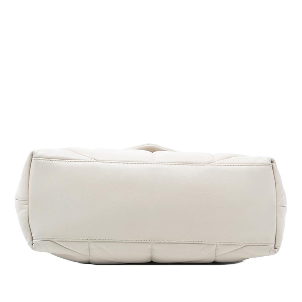 Saint Laurent B Saint Laurent White Nappa Leather Leather Medium Nappa LouLou Puffer Shoulder Bag Italy
