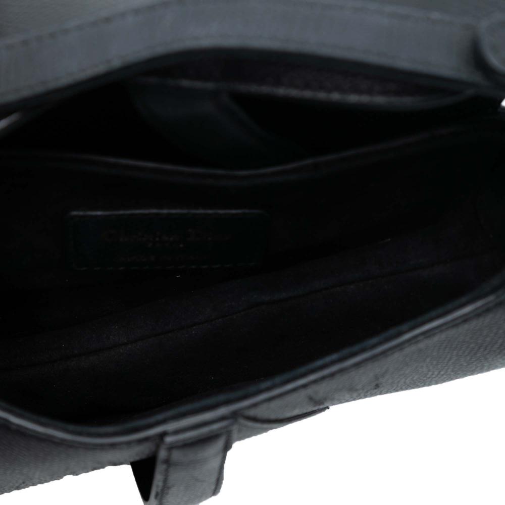 Christian Dior AB Dior Black Calf Leather Mini Grained skin Saddle Bag Italy
