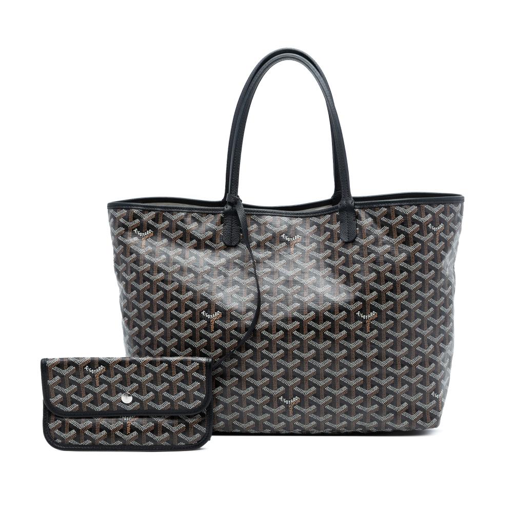 Goyard AB Goyard Black Coated Canvas Fabric Goyardine Saint Louis PM France