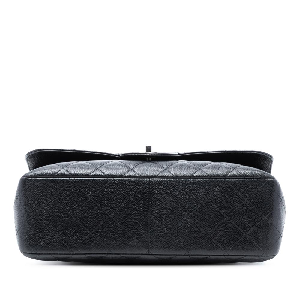 Chanel AB Chanel Black Caviar Leather Leather Jumbo Classic Caviar Double Flap France