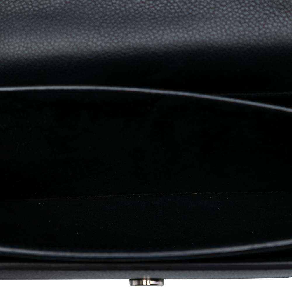 Saint Laurent AB Saint Laurent Black Calf Leather Medium Grained skin Monogram Sunset Crossbody Italy