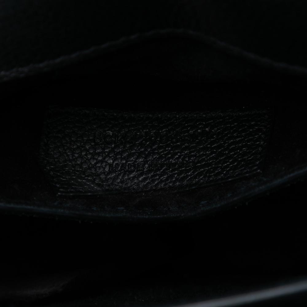 Saint Laurent AB Saint Laurent Black Calf Leather Medium Grained skin Monogram Sunset Crossbody Italy