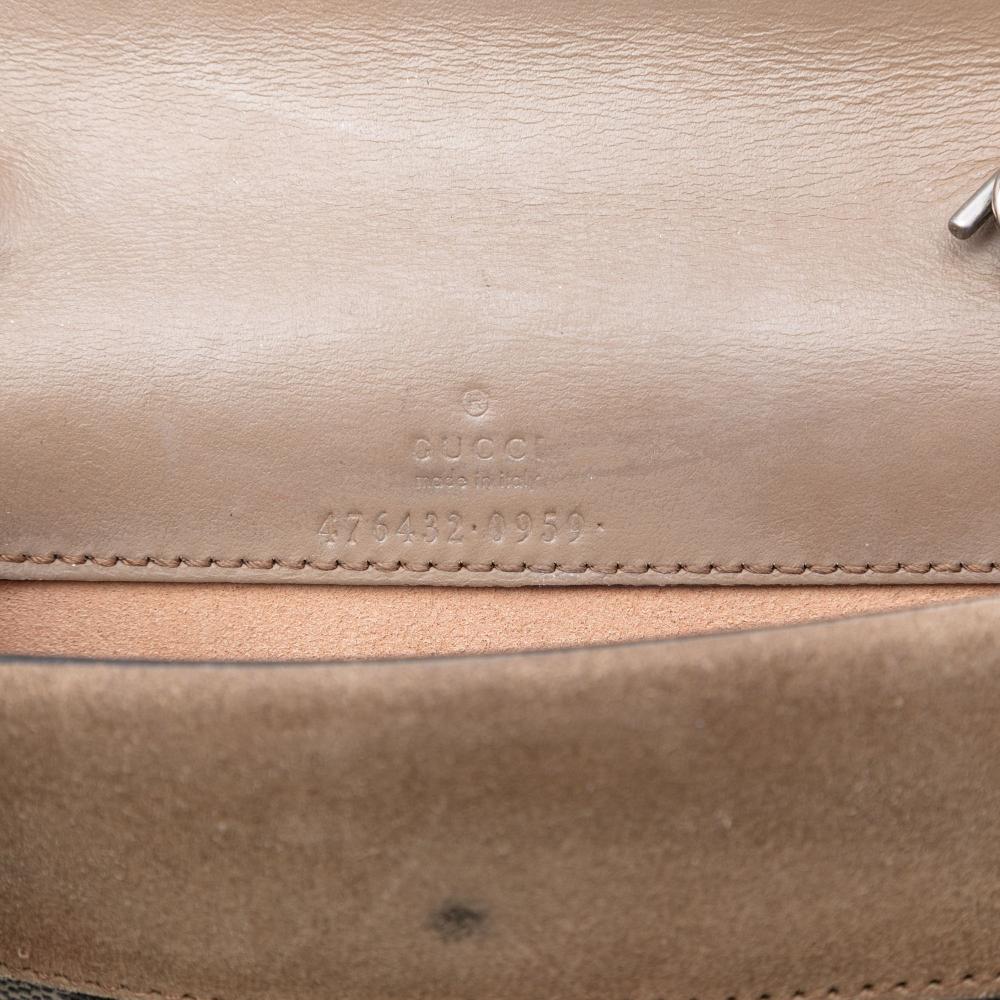 Gucci AB Gucci Brown Beige Coated Canvas Fabric Mini GG Supreme Dionysus Crossbody Italy
