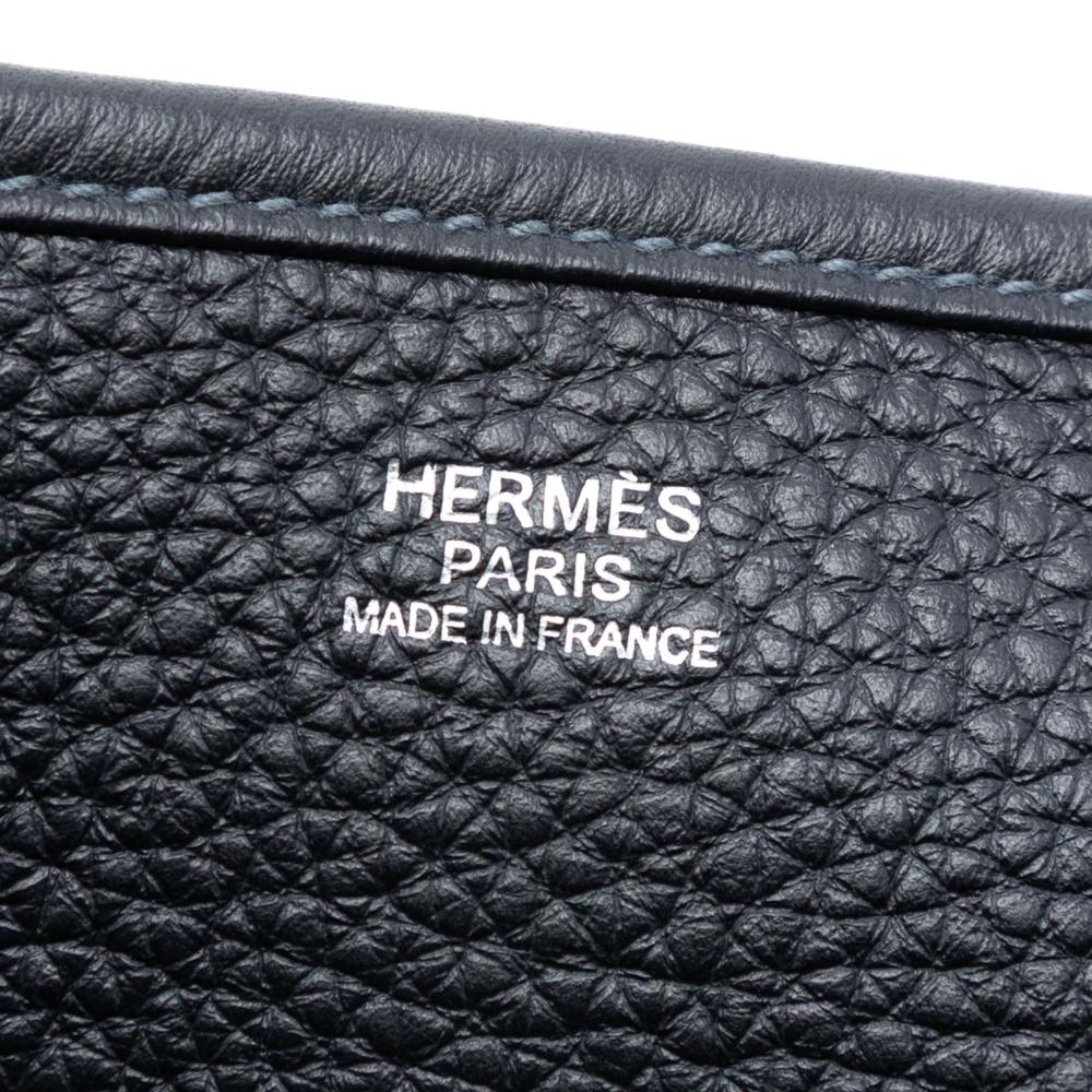 Hermès AB Hermès Blue Navy Calf Leather Clemence Evelyne III 40 France
