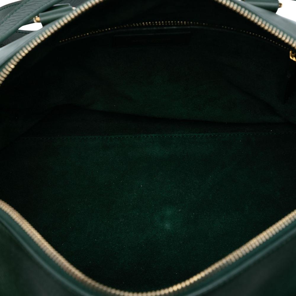 Saint Laurent AB Saint Laurent Green Dark Green Calf Leather Classic Duffle 6 Satchel Italy
