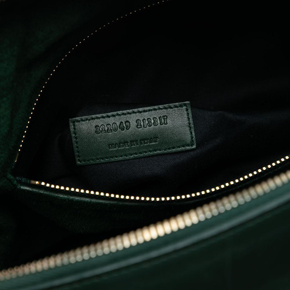 Saint Laurent AB Saint Laurent Green Dark Green Calf Leather Classic Duffle 6 Satchel Italy