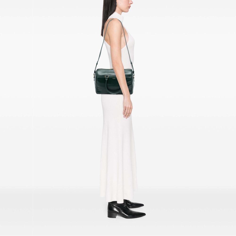 Saint Laurent AB Saint Laurent Green Dark Green Calf Leather Classic Duffle 6 Satchel Italy