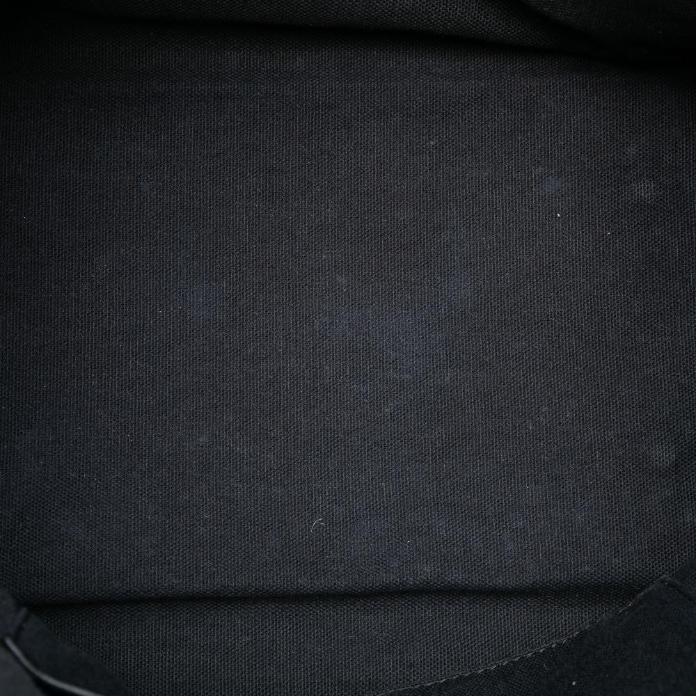 Burberry B Burberry Black with Brown Beige Calf Leather Small and House Check Canvas Canterbury Tote Italy