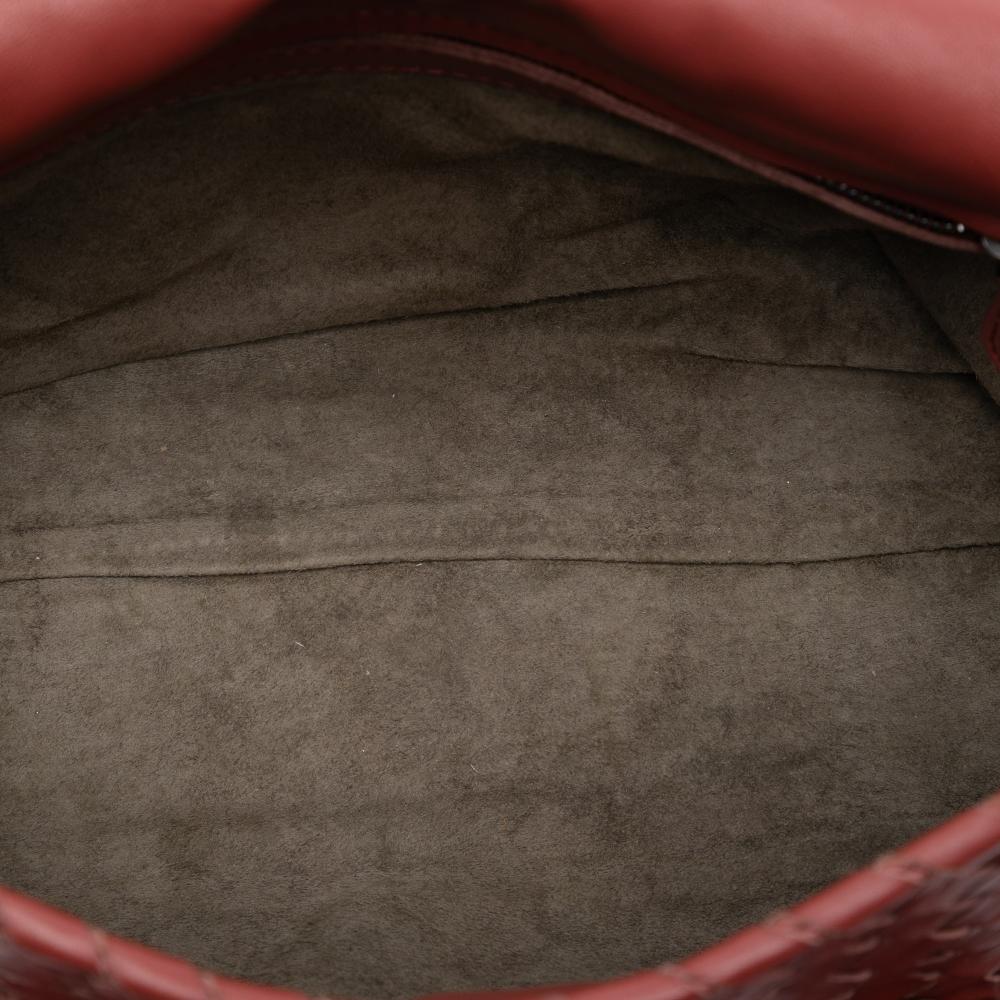 Bottega Veneta AB Bottega Veneta Orange Peach Nappa Leather Leather Nappa Intrecciato Flap Satchel Italy