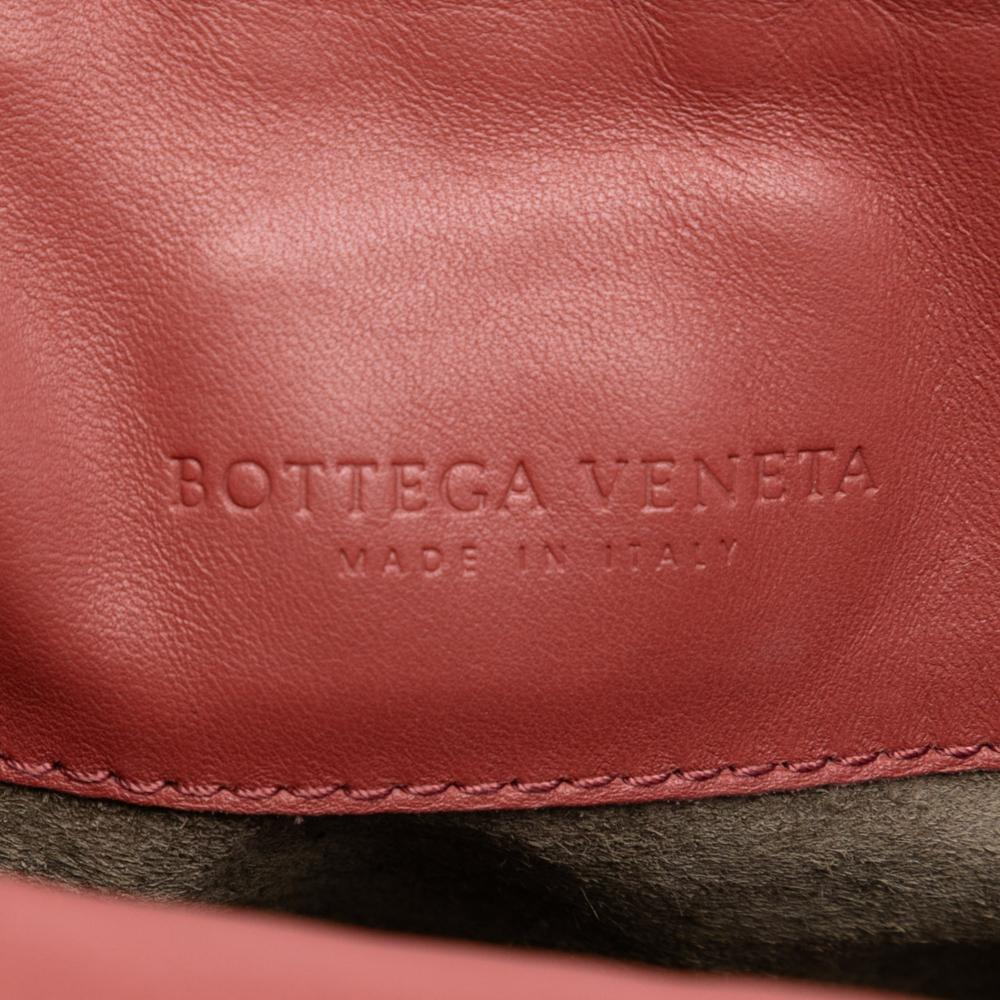 Bottega Veneta AB Bottega Veneta Orange Peach Nappa Leather Leather Nappa Intrecciato Flap Satchel Italy