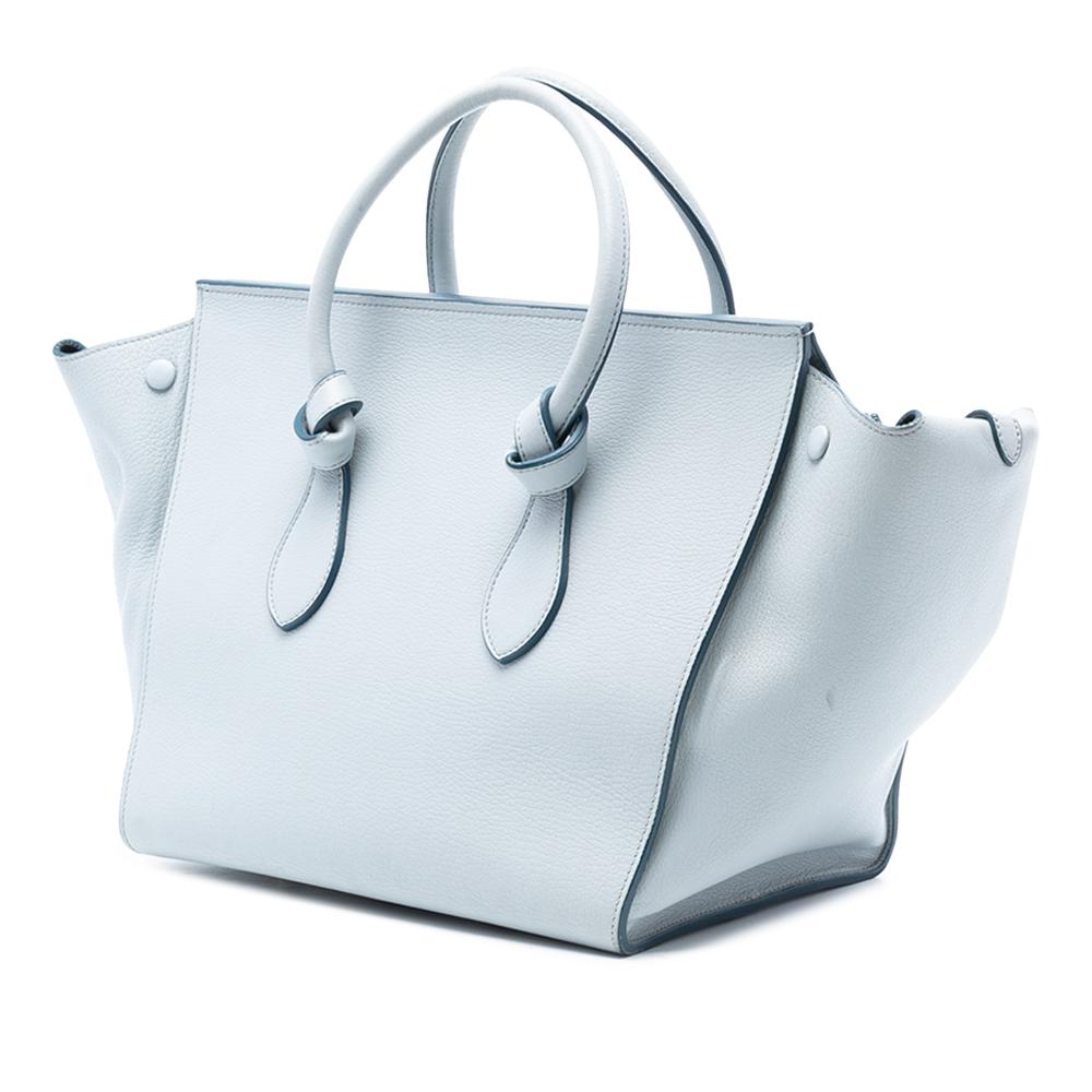 Celine B Celine Blue Light Blue Calf Leather Medium Grained skin Tie Knot Handbag Italy