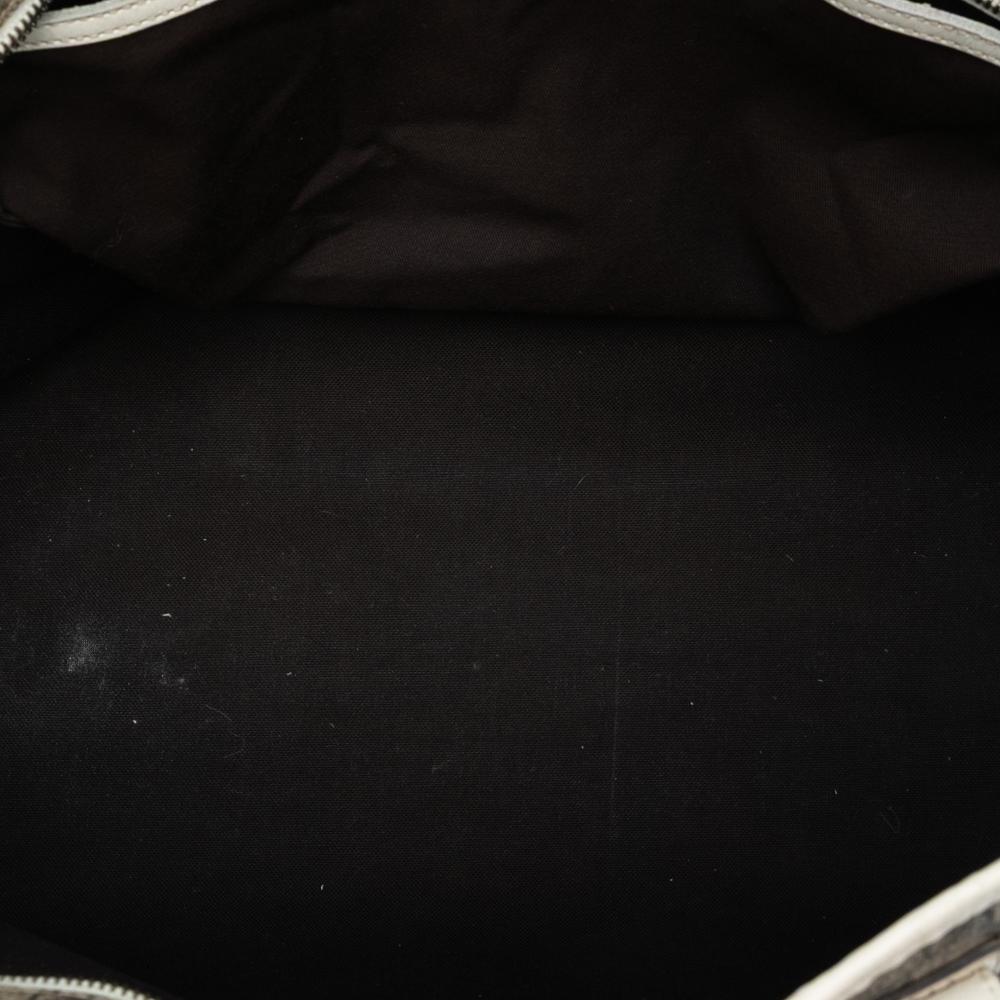 Gucci AB Gucci Brown Beige with White Coated Canvas Fabric GG Supreme Tote Italy