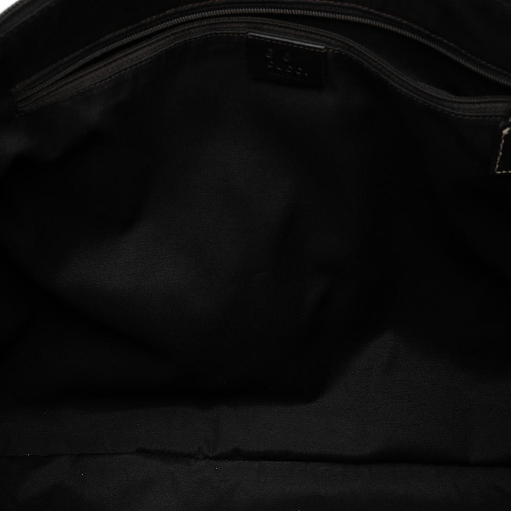 Gucci B Gucci Brown Beige Coated Canvas Fabric GG Crystal Crossbody Italy