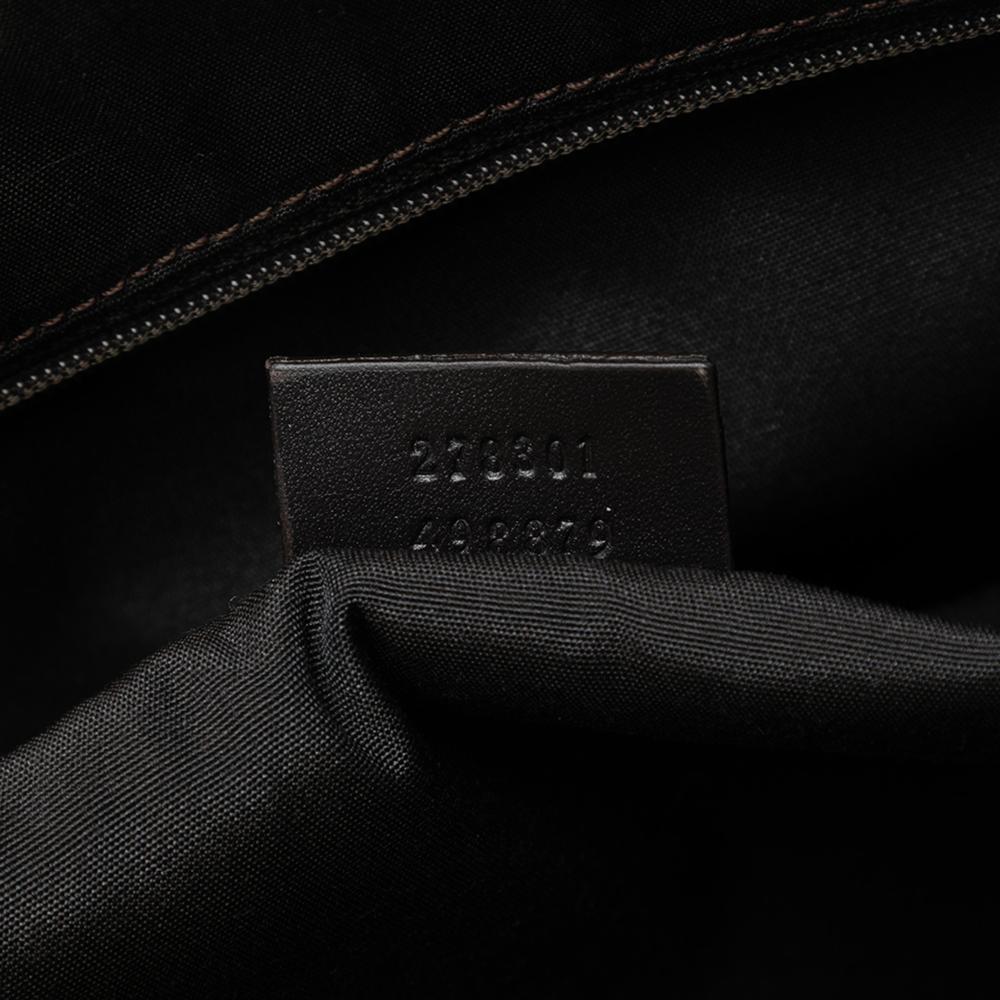 Gucci B Gucci Brown Beige Coated Canvas Fabric GG Crystal Crossbody Italy