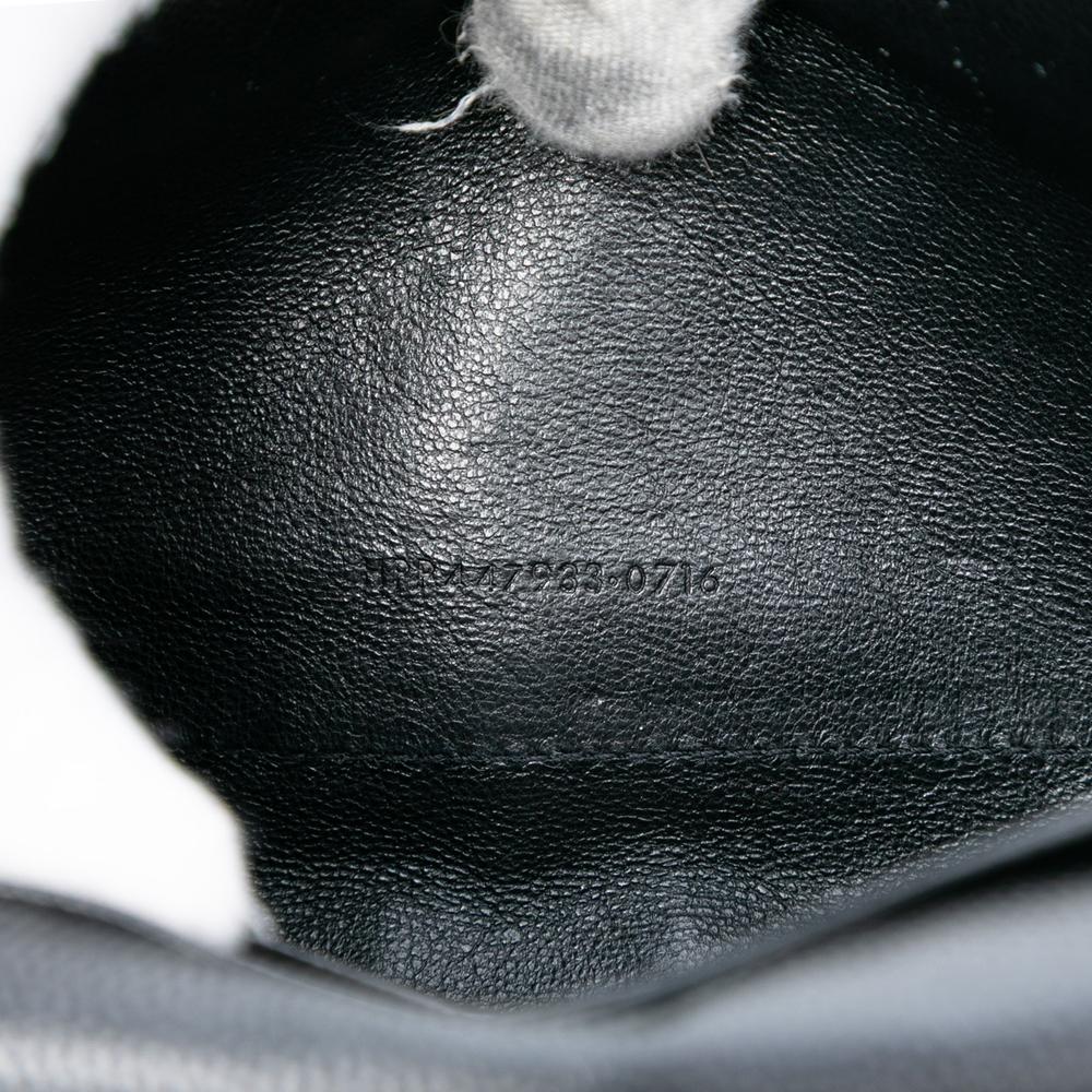 Saint Laurent AB Saint Laurent Black Calf Leather Grain De Poudre Star Monogram Wallet On Chain Italy