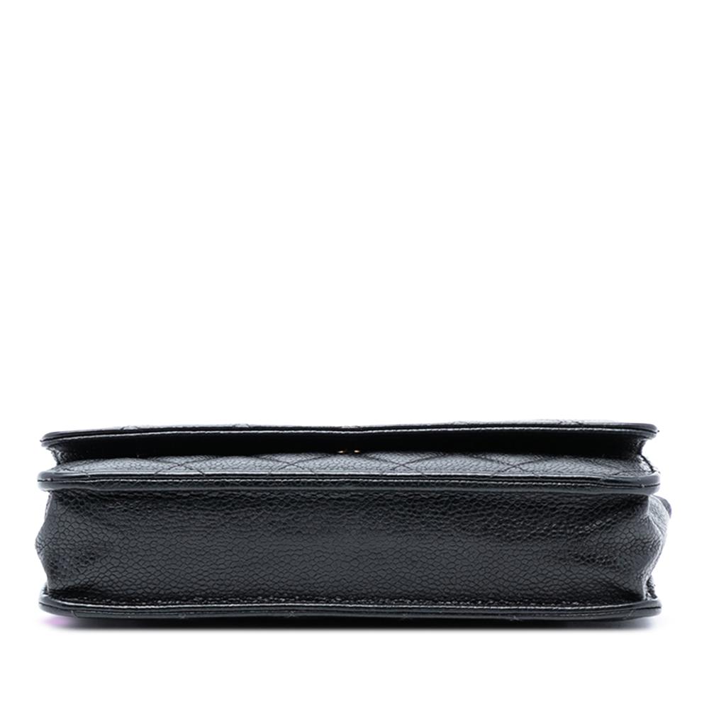 Chanel B Chanel Black Caviar Leather Leather CC Quilted Caviar Wallet on Chain Italy