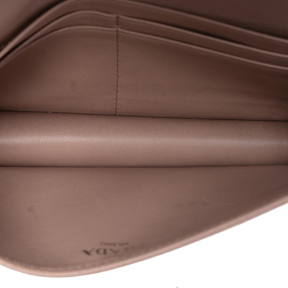 Prada AB Prada Brown Nude Nappa Leather Leather Nappa Gaufre Wallet On Chain Turkey