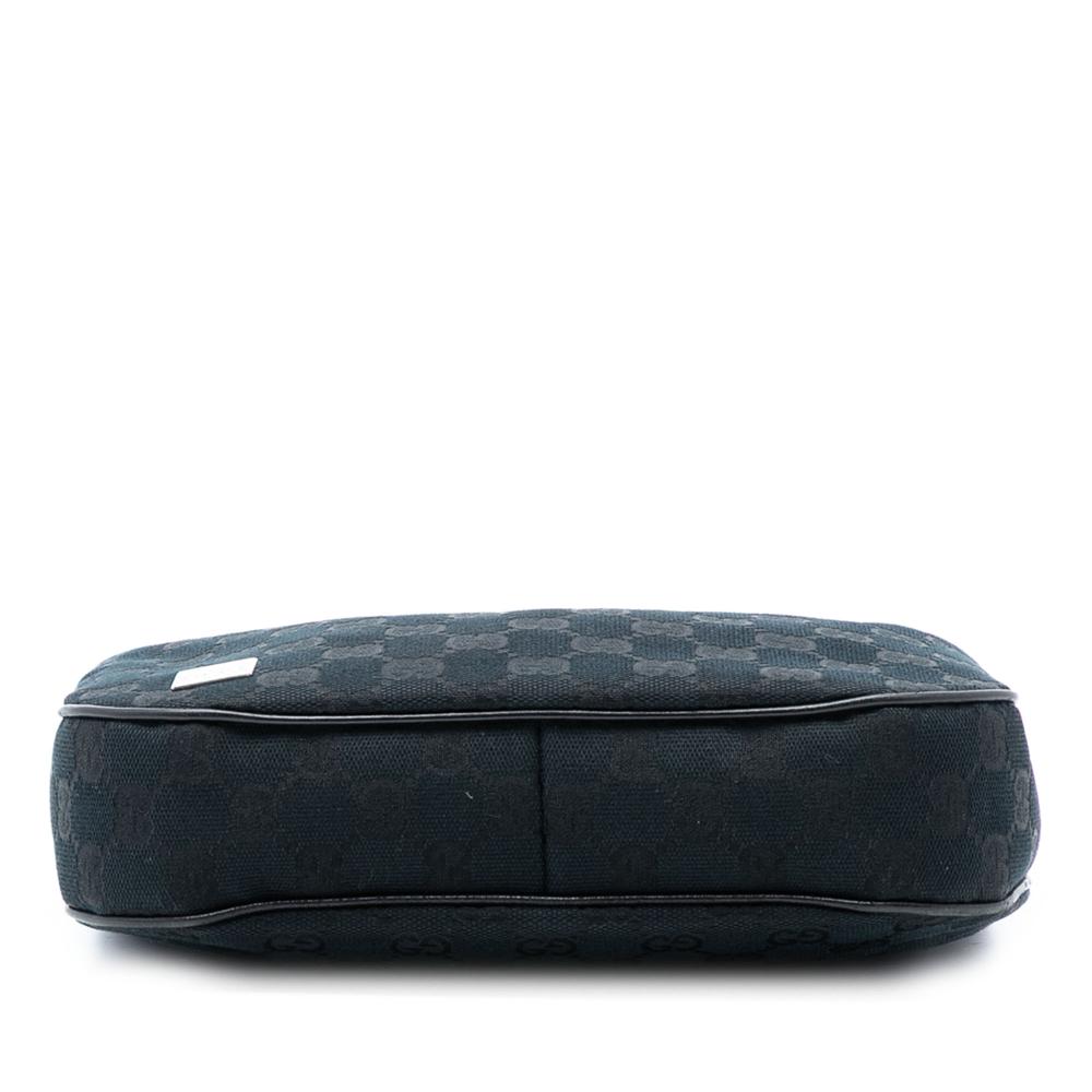 Gucci AB Gucci Black Canvas Fabric Small GG Web Pop Handbag Italy