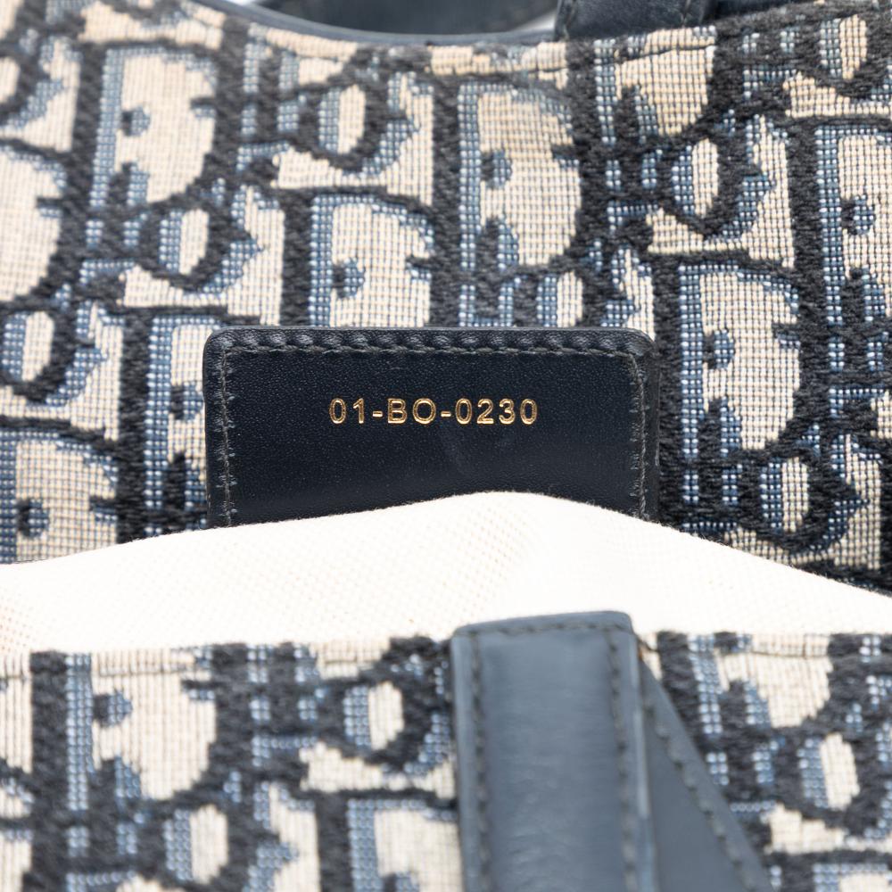 Christian Dior B Dior Blue Canvas Fabric Oblique Saddle Bag Italy