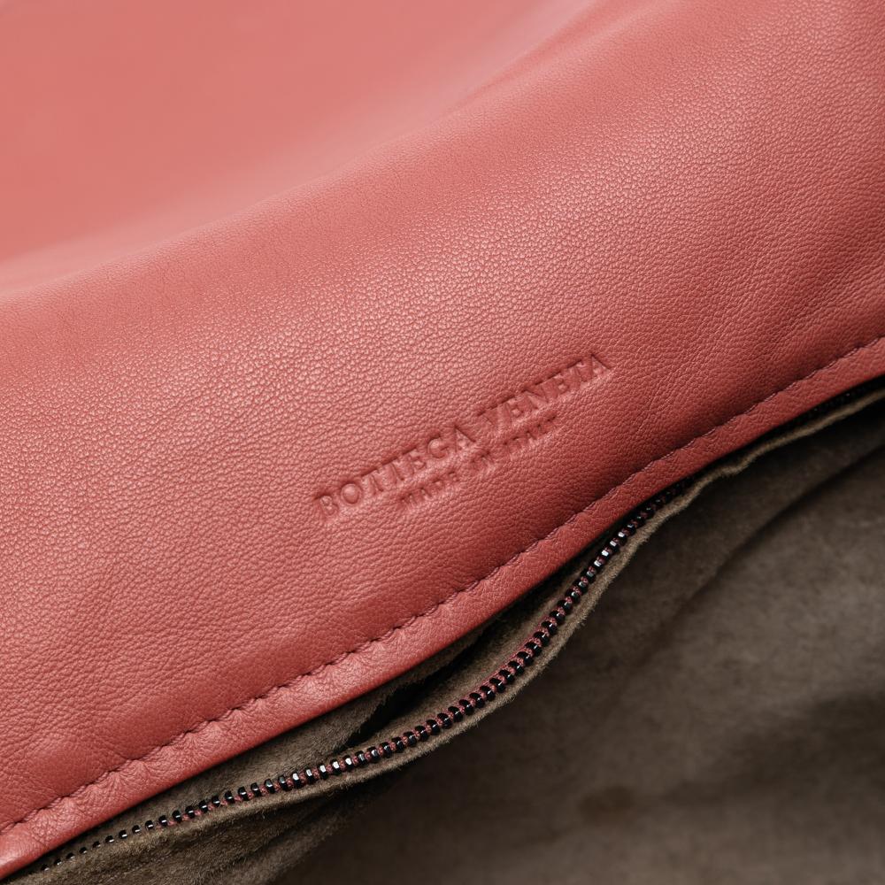 Bottega Veneta B Bottega Veneta Red Indian Red Nappa Leather Leather Nappa Intrecciato Flap Crossbody Italy