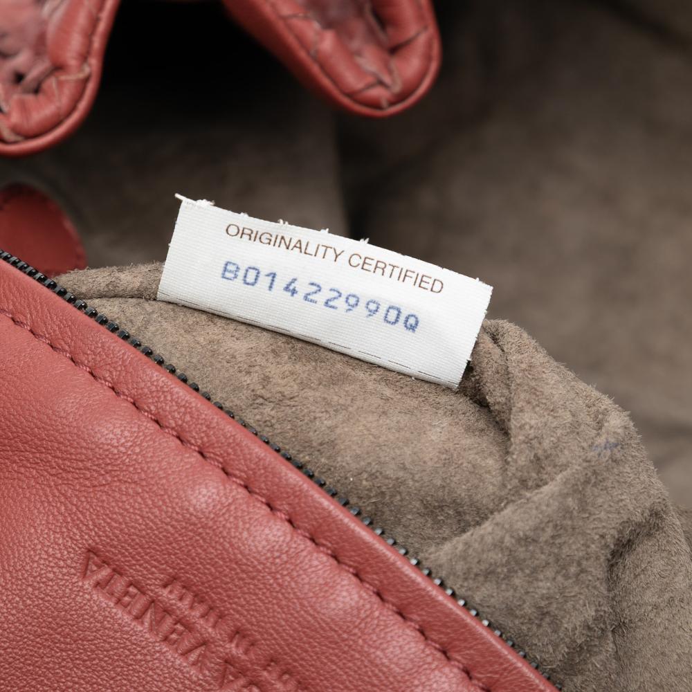 Bottega Veneta B Bottega Veneta Red Indian Red Nappa Leather Leather Nappa Intrecciato Flap Crossbody Italy