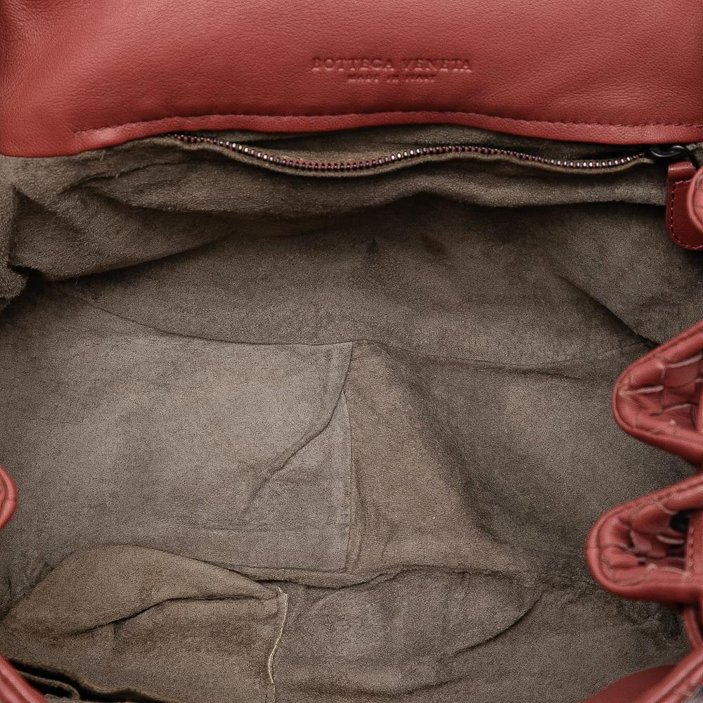 Bottega Veneta B Bottega Veneta Red Indian Red Nappa Leather Leather Nappa Intrecciato Flap Crossbody Italy