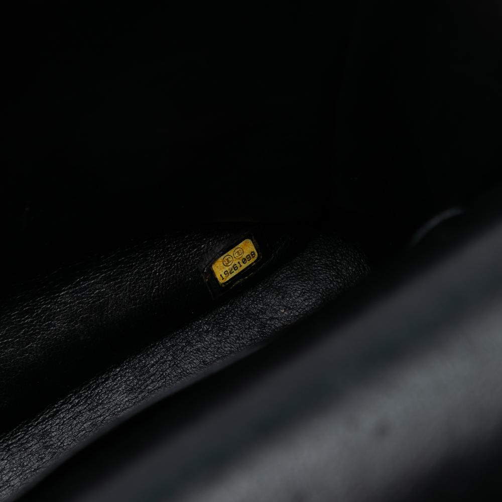 Chanel B Chanel Black Patent Leather Leather Jumbo Classic Patent Double Flap Italy