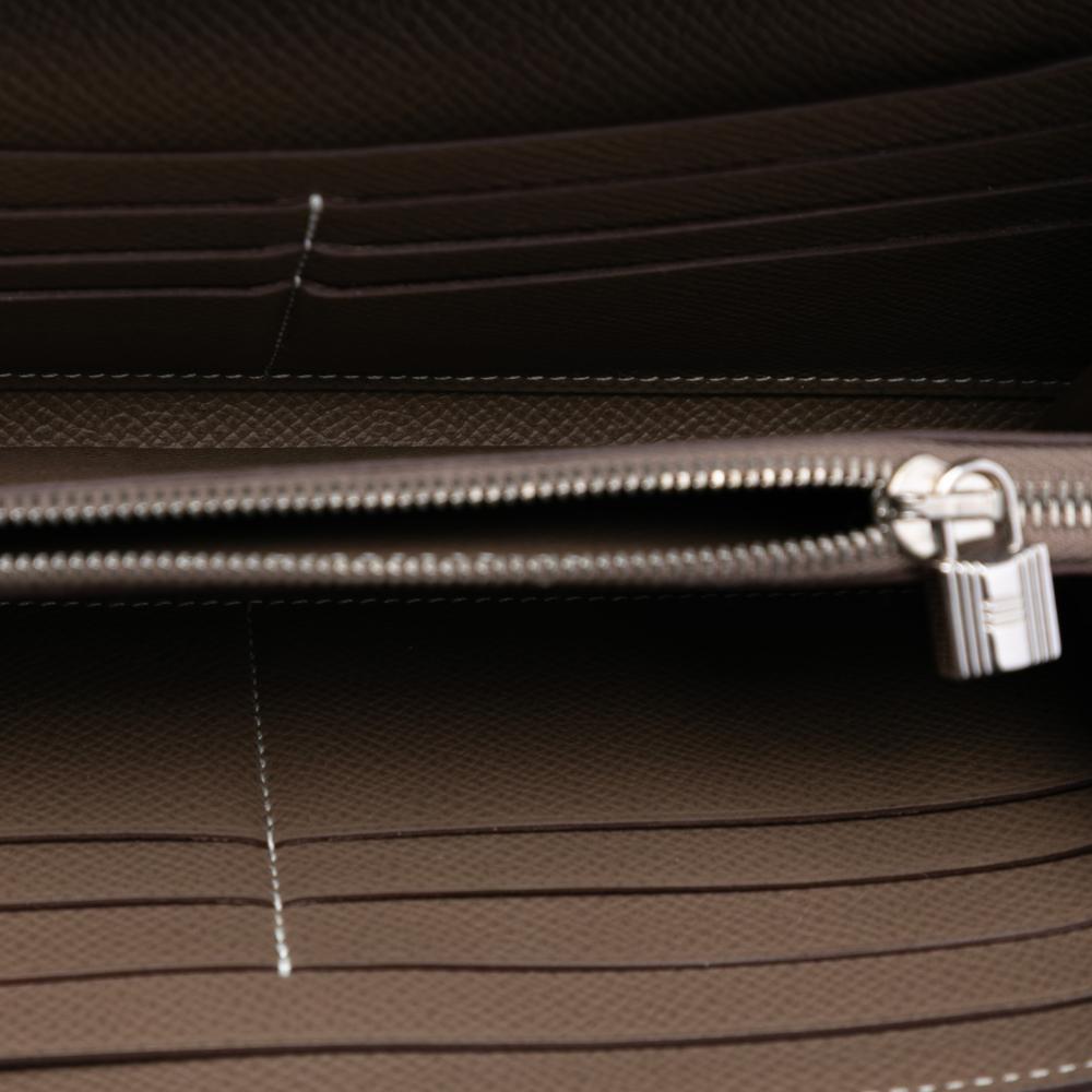 Hermès AB Hermès Brown Taupe Calf Leather Epsom Kelly Longue Wallet France