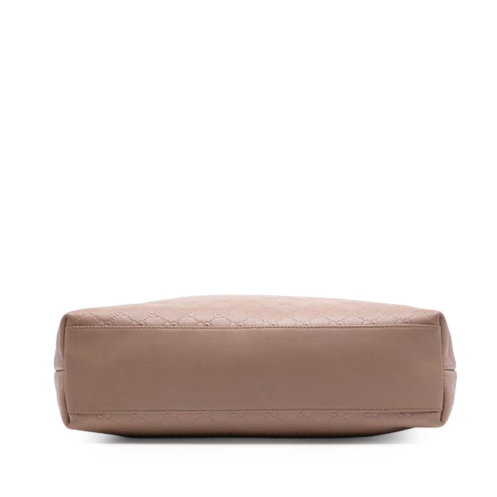 Gucci AB Gucci Brown Nude Calf Leather Medium Guccissima Tote Italy