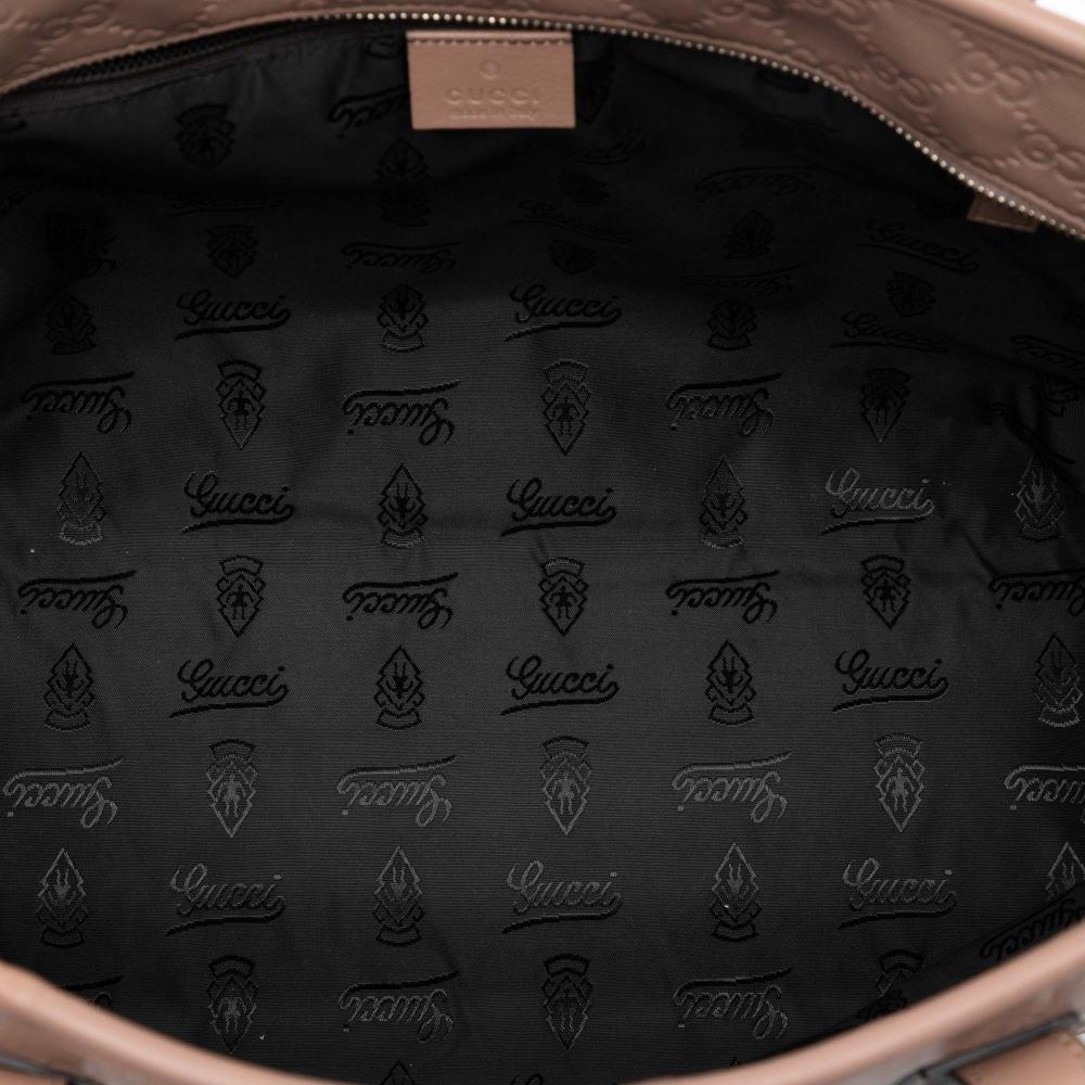 Gucci AB Gucci Brown Nude Calf Leather Medium Guccissima Tote Italy