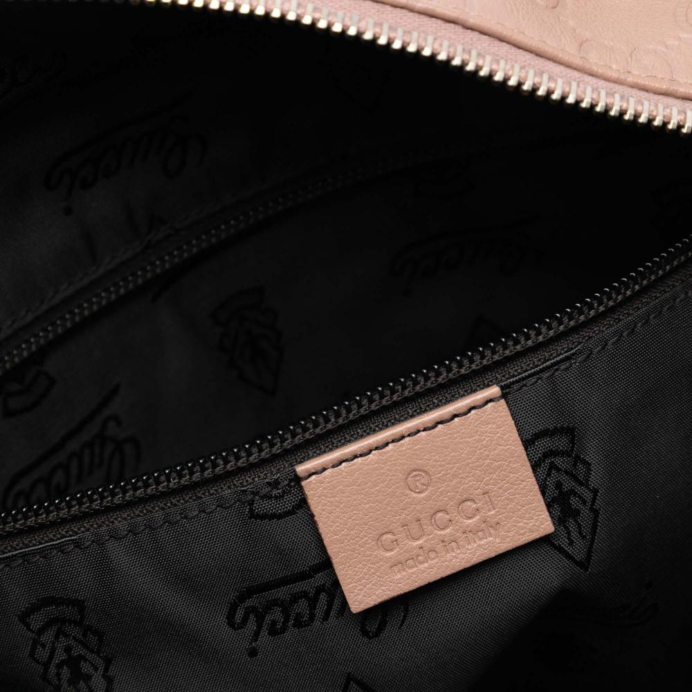 Gucci AB Gucci Brown Nude Calf Leather Medium Guccissima Tote Italy