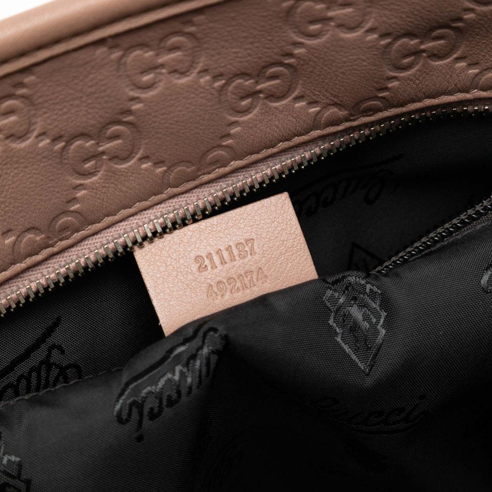 Gucci AB Gucci Brown Nude Calf Leather Medium Guccissima Tote Italy