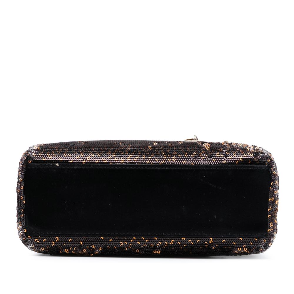 Christian Dior B Dior Gold Satin Fabric Mini Sequin Gradient Lady Dior Italy