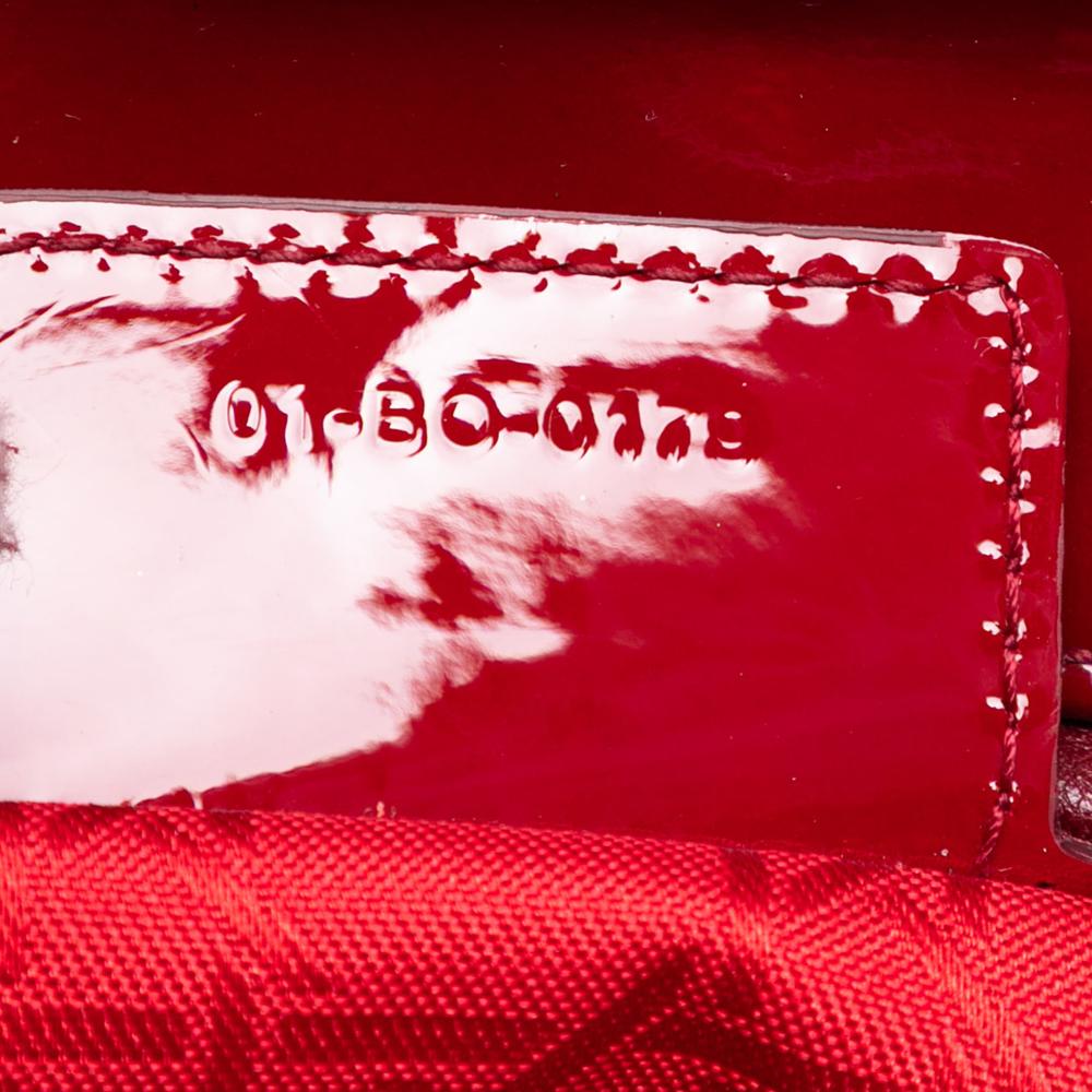 Christian Dior AB Dior Red Dark Red Patent Leather Leather Medium Patent Cannage Lady Dior Italy